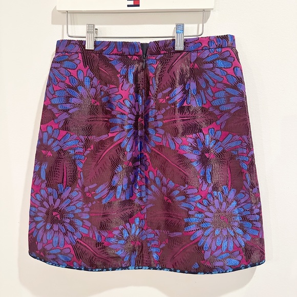 J. Crew Midnight Purple Floral Jacquard Skirt size 0 - Picture 5 of 7